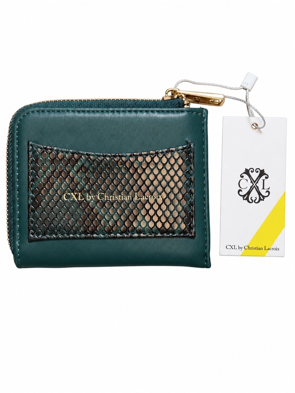CXL Christian Lacroix NWT Teal Python Zip Around Wallet Card Holder - Picture 2 of 6
